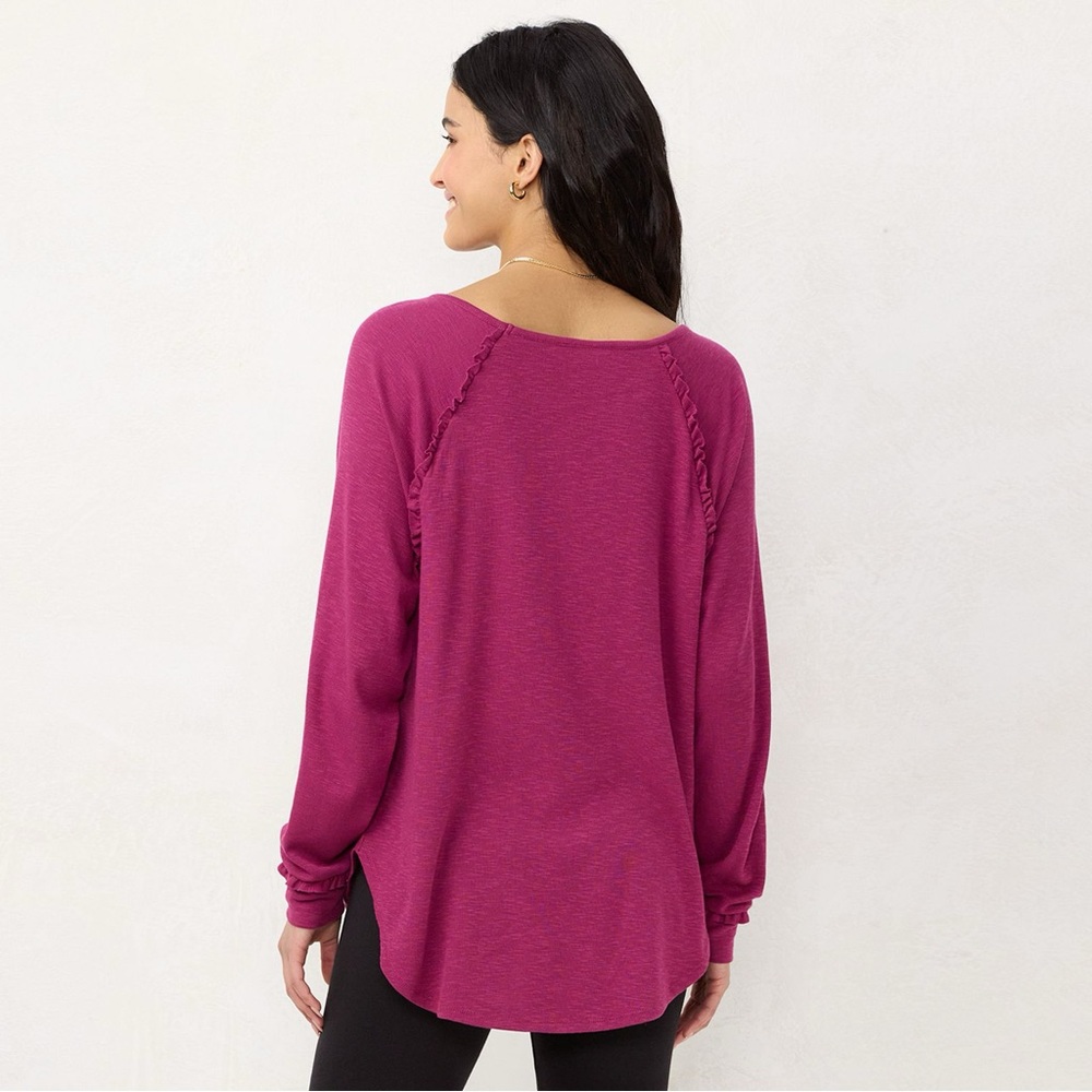 Women's LC Lauren Conrad Raglan Ruffle-Sleeve Tunic
